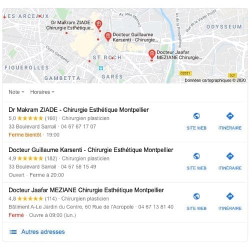 resultat google avis patients